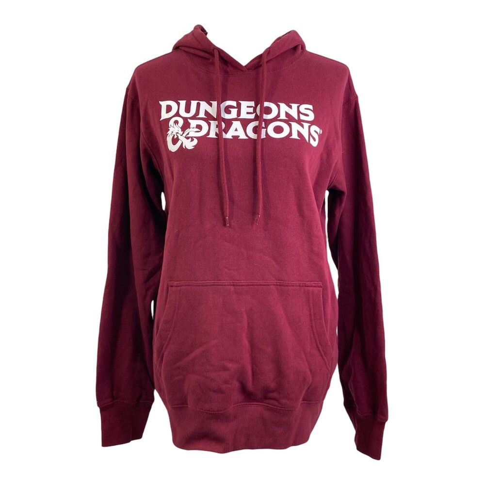 Dungeons & Dragons Hoodie Mens Small Maroon Graphic Print Wizards Of The Coast